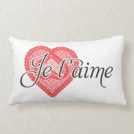 Almofada Lombar Eu te amo em francês - t'aime de Je