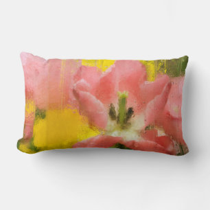 Almofada Lombar EUA, Pensilvânia. Impressão abstrata de tulipa