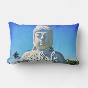 Almofada Lombar "Exalar" Cotação Hawaii White Buda Foto