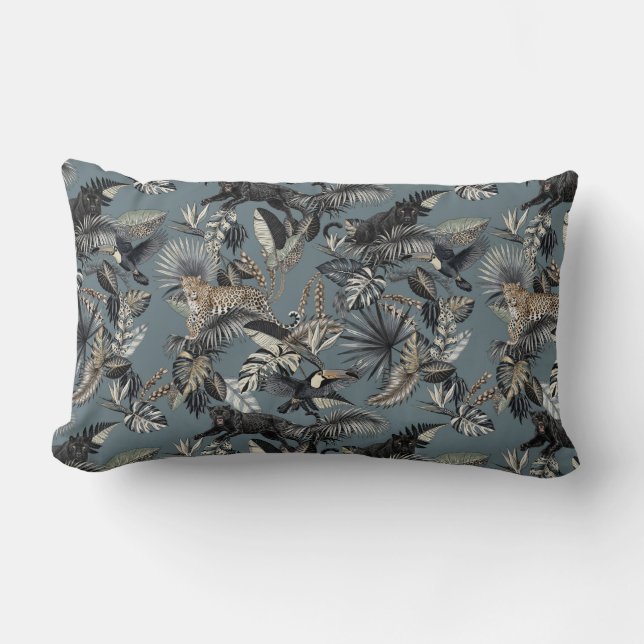 Almofada Lombar Exotic Tropical Jungle Pattern Panther Leopard (Frente)