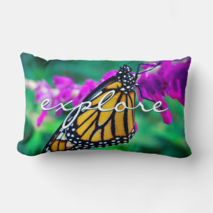 Almofada Lombar "Explore" Na moda Orange Monarch Butterfly Foto