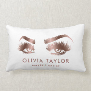 Almofada Lombar Eyelashes Makeup Artista Rosa