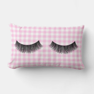 Almofada Lombar Eyelashes Pretos Em Gingham