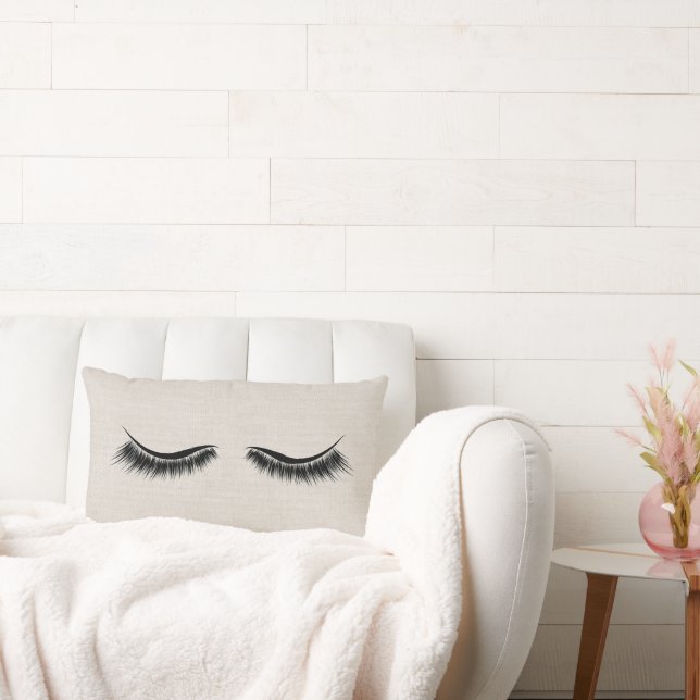 Almofada Lombar Eyelashes Pretos Longos (Sofá)
