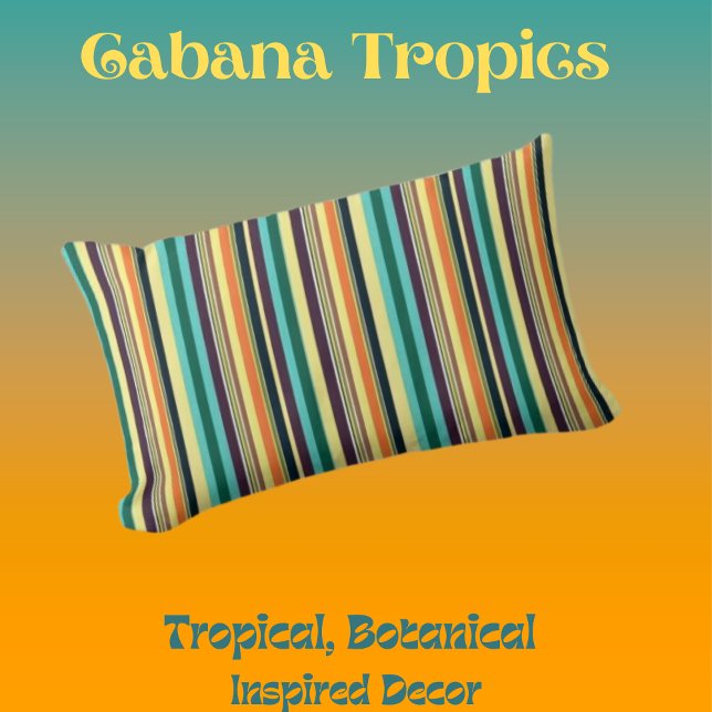 Almofada Lombar Faixas de Cores de Verão (Criador carregado)