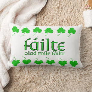 Almofada Lombar Falha de Boas-vindas ao Gaelic Celtic Irlandês