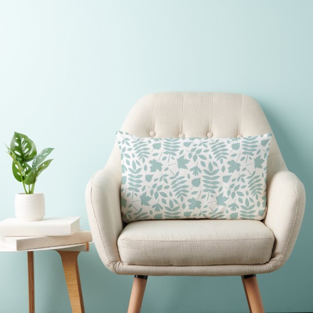 Almofada Lombar Fallen deixa padrão Lt Teal em branco (Cadeira)
