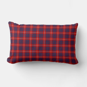 Almofada Lombar Família Hamilton Tartan Red e Xadrez Real Azul