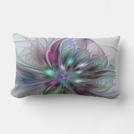 Almofada Lombar Fantasia Abstrata Moderna Colorida Floral Fractal