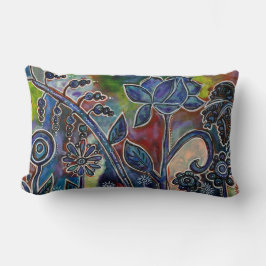 Almofada Lombar Fantasmagórica Lotus Flower Garden Arte Original