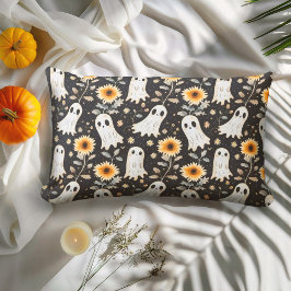 Almofada Lombar Fantasmas do Gótico de Verão e Girassóis Spooky