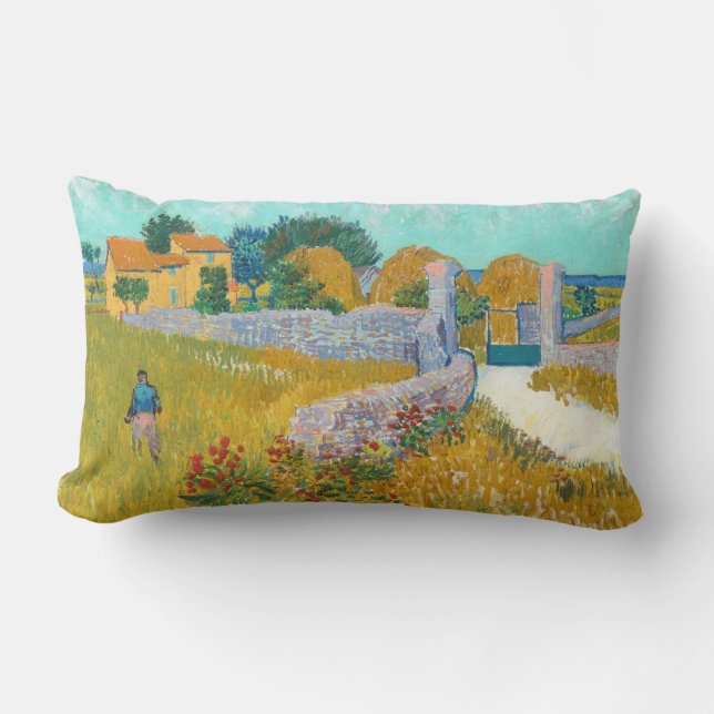 Almofada Lombar Fazenda em Provença - Vincent van Gogh (Frente)