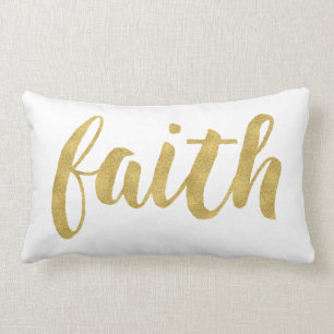 Almofada Lombar Fé moderna em decorativo Dourado