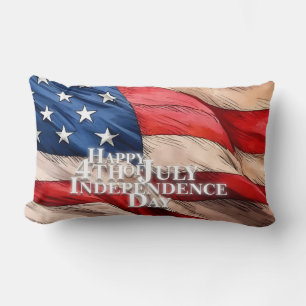 Almofada Lombar Feliz 4 de Julho - Dia da Independência