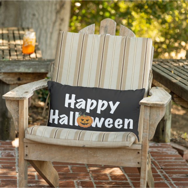 Almofada Lombar Feliz abóbora-mandioca do Halloween Jack-lantern (Cadeira)