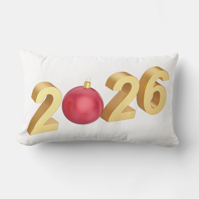 Almofada Lombar Feliz Ano Novo 2026 (Frente)