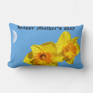 Almofada Lombar Feliz Dia de as mães Daffodils Dourado Flores medu