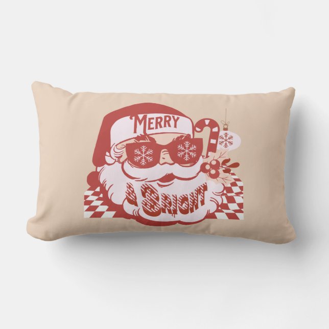 Almofada Lombar Feliz e entalhe direito dos Papais noeis retrorref (Frente)