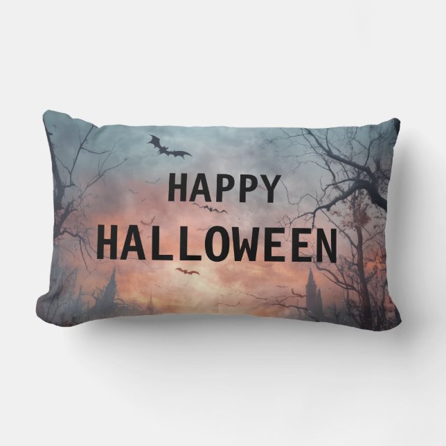 Almofada Lombar Feliz Halloween Cobertor de aniagem (Frente)