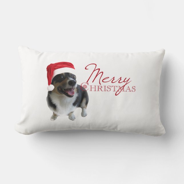 Almofada Lombar Feliz Natal Corgi (Frente)
