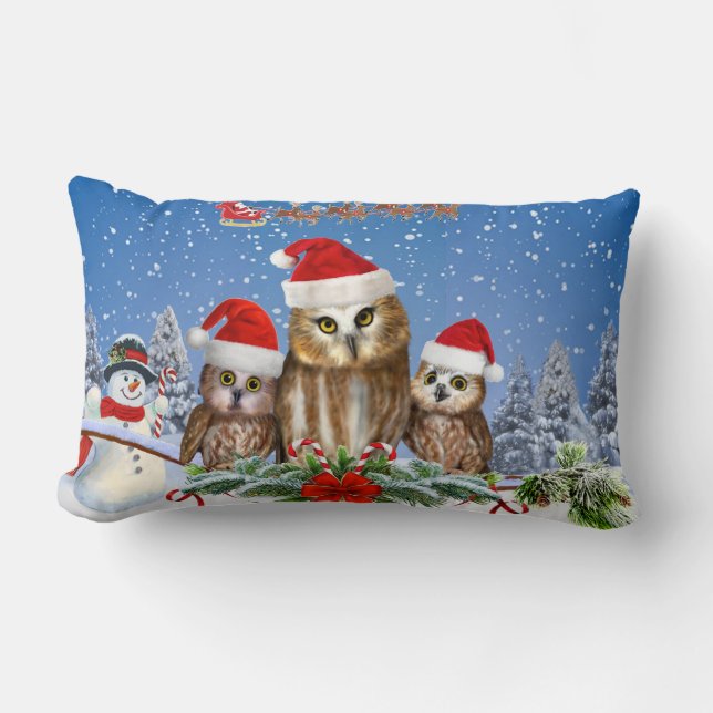 ALMOFADA LOMBAR FELIZ NATAL DA CORUJA DE NÓS! (Frente)
