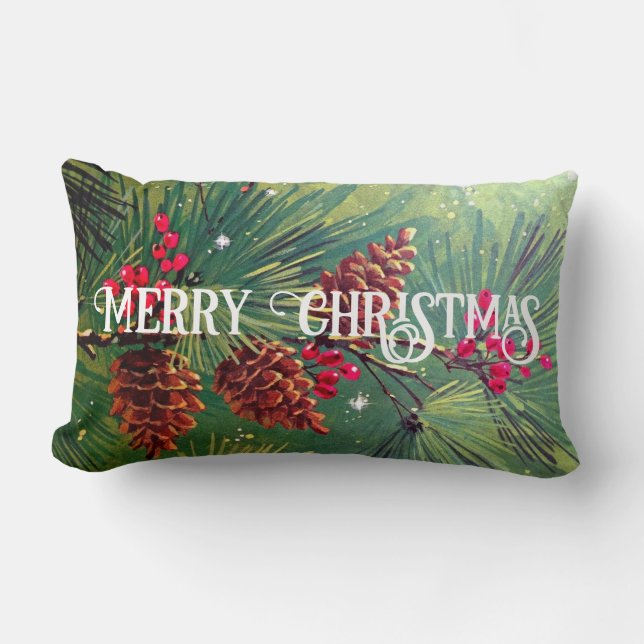 Almofada Lombar Feliz Natal e Feliz ano novo Reversível (Frente)