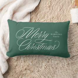 Almofada Lombar Feliz Natal elegante, ano verde feriado