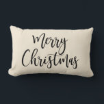 Almofada Lombar Feliz Natal Elegante - Script Moderno Preto<br><div class="desc">Belo travesseiro para este feriado! Feliz Natal escrito em uma bela fonte de caligrafia.</div>