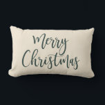 Almofada Lombar Feliz Natal Elegante - Script Moderno Verde<br><div class="desc">Belo travesseiro para este feriado! Feliz Natal escrito em uma bela fonte de caligrafia.</div>