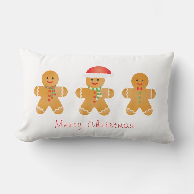 Almofada Lombar Feliz Natal Gingercake Men (Frente)
