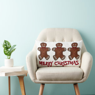 Almofada Lombar Feliz Natal Gingercake Men Cookies Holiday