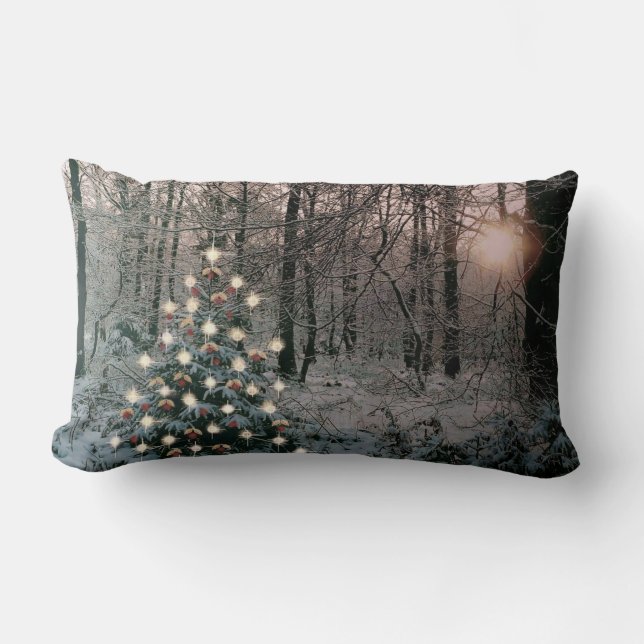 Almofada Lombar Feliz Natal Na Floresta (Frente)