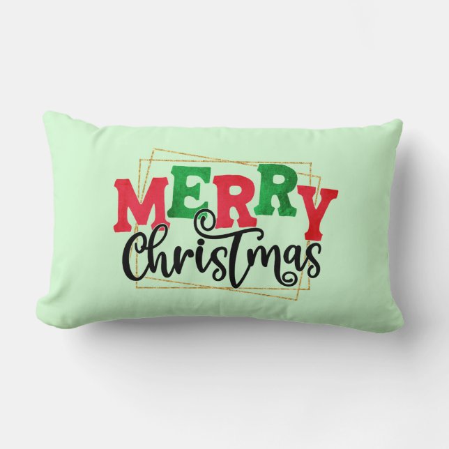 Almofada Lombar Feliz Natal - Quadro 80716 (Frente)