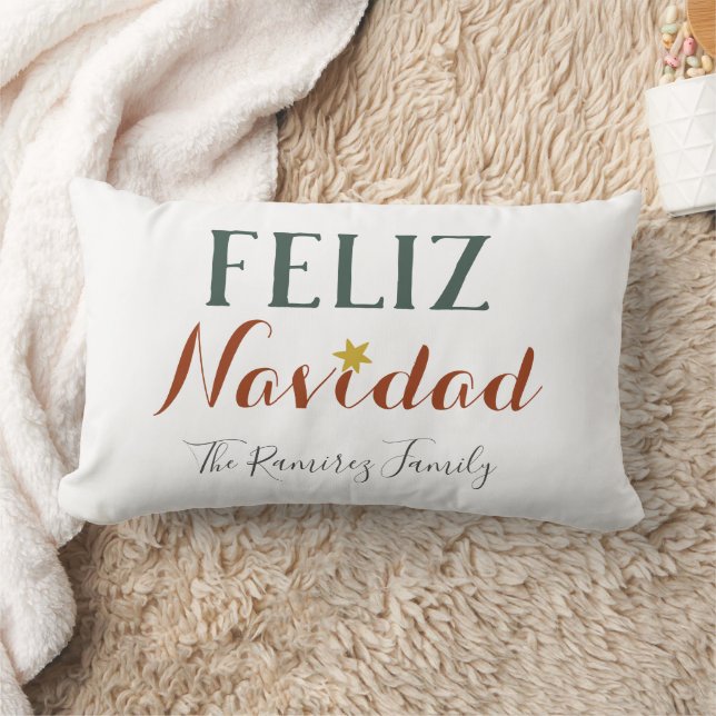 Almofada Lombar Feliz Navidad minimalista de Natal (Cobertor)