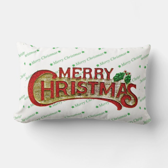 Almofada Lombar Feliz Travesseiro de Natal (Frente)