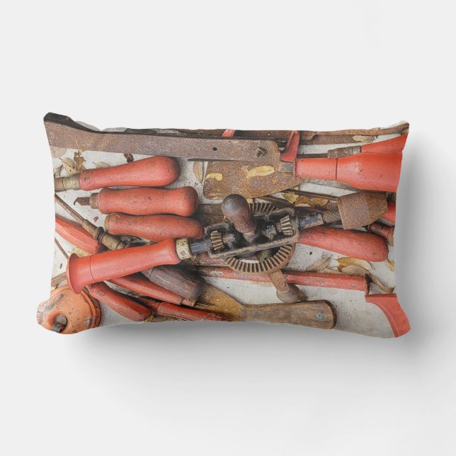 Almofada Lombar Ferramenta Antiguamente Rustic Red Man (Frente)
