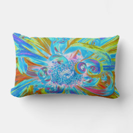 Almofada Lombar Fesestivo Chartreuse e Blue Dahlia Flores