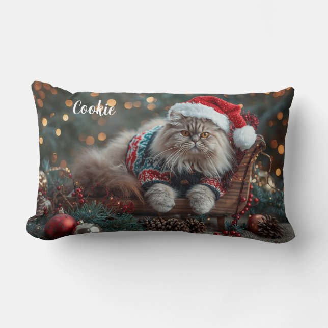 Almofada Lombar Festivo Pérsico Natal Personalizado (Frente)