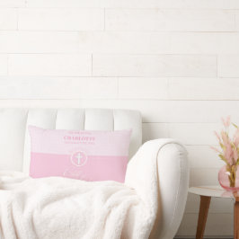 Almofada Lombar Filha de Deus Personalizada do Batismo Rosa Crianç