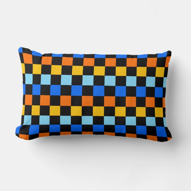 Almofada Lombar Fire and ice checkerboard pattern (Frente)