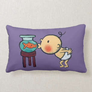 Almofada Lombar Fishbowl beija o peixe dourado alaranjado