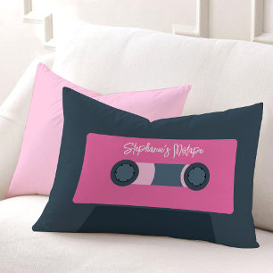 Almofada Lombar Fita de Cassete Retro Rosa Rosa