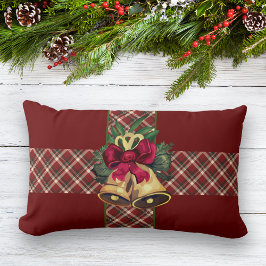 Almofada Lombar Fita de Xadrez Vermelha de natais vintages