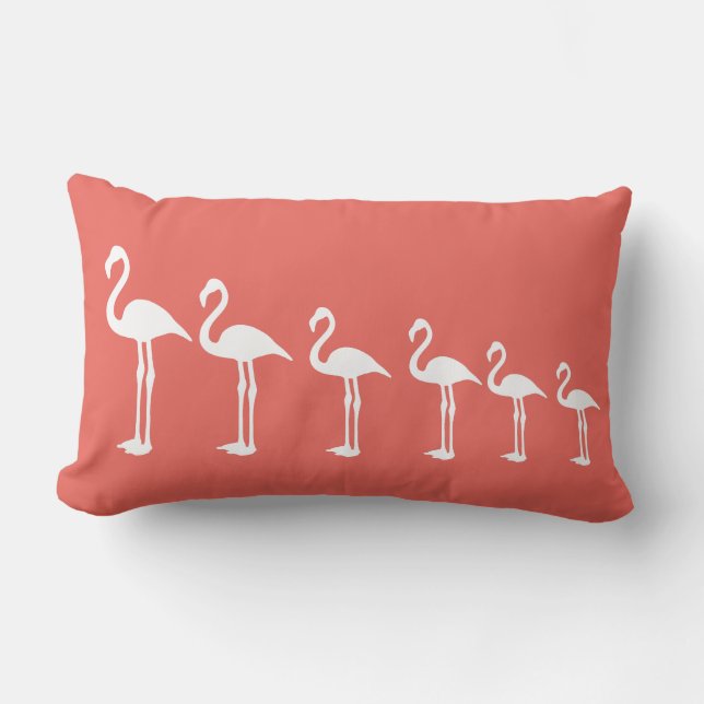 Almofada Lombar Flamingo Evolution Coral Travesseiro decorativo (Frente)