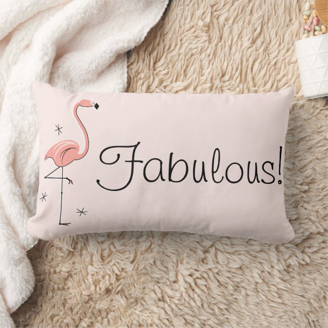 Almofada Lombar Flamingo 'Fabuloso!' stripteado para trás (Cobertor)