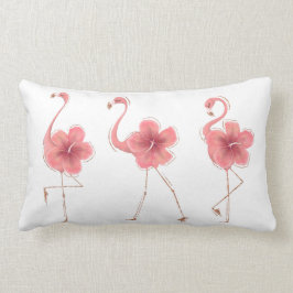 Almofada Lombar Flamingos & Hibiscos