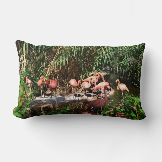 Almofada Lombar Flamingos Lumbar / Travesseiro Viagem (Frente)