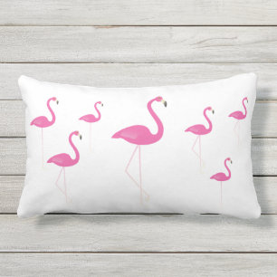 Almofada Lombar Flamingos no branco - travesseiro exterior