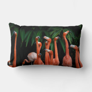 Almofada Lombar Flamingos no Paraíso