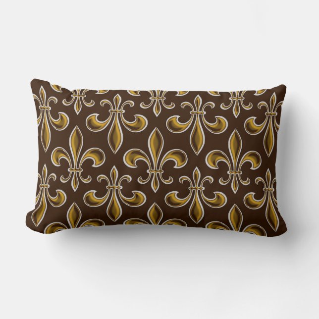 Almofada Lombar Fleur De Lis Wallpapered Travesseiro lombar (Frente)